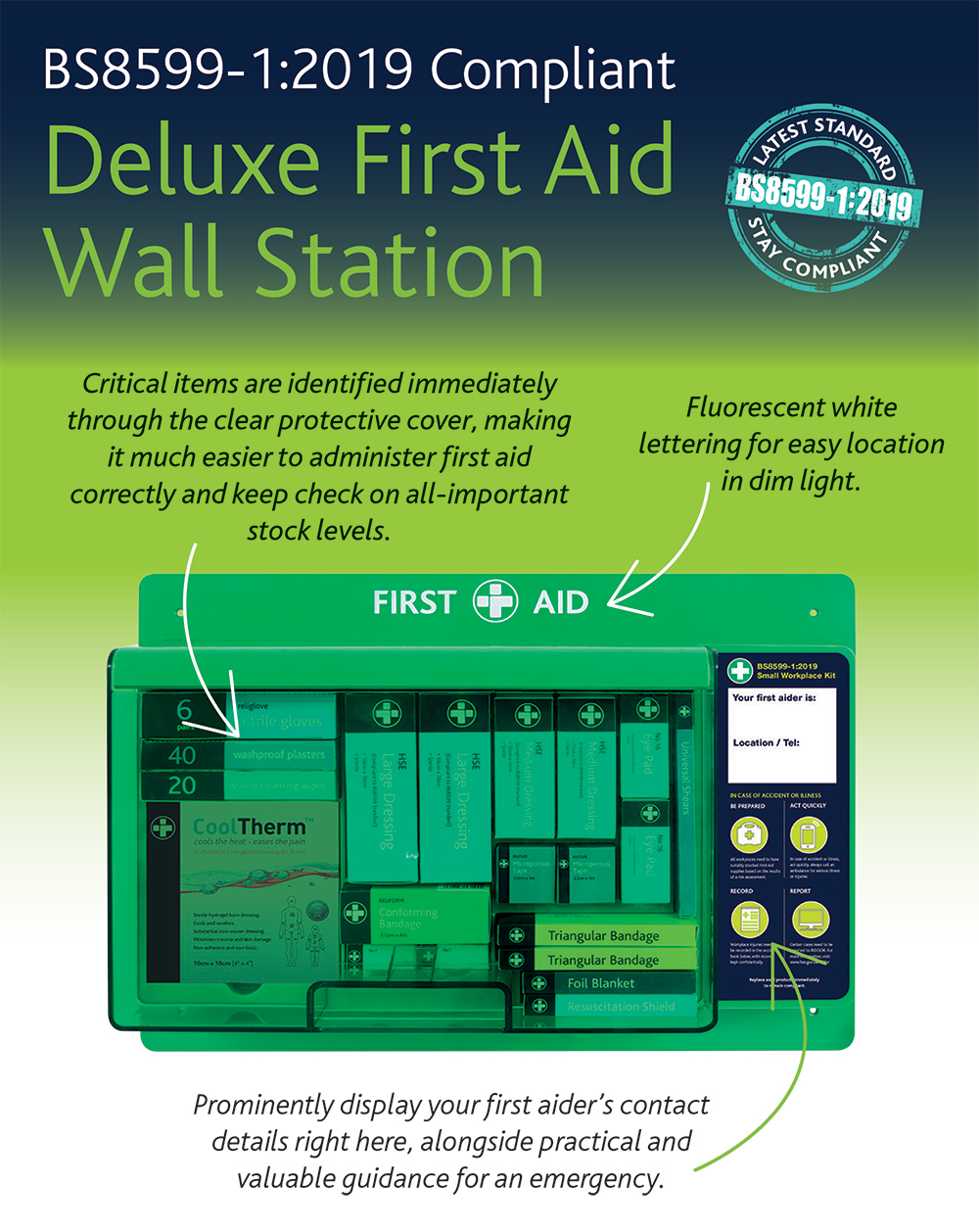 Reliance Medical BS8599-1 First Aid Wall Station